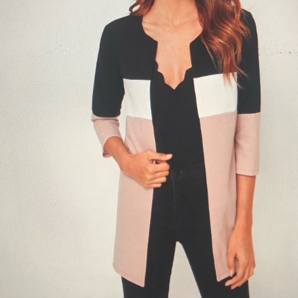 Round Neck colorblock Coat